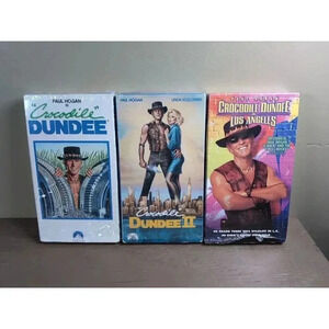 Crocodile Dundee Trilogy Lot 1, 2, 3 Los Angeles VHS Lot - Paul Hogan Tested